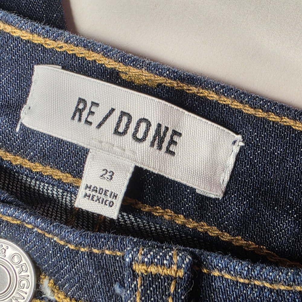 Re / Done Jeans 70s Ultra High Rise Stove Pipe Size 23 - Picture 3 of 12